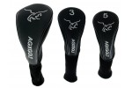 AGXGOLF Golf Club Headcovers: Long Neck Set of 3 Black for Driver+3+5 Woods 
